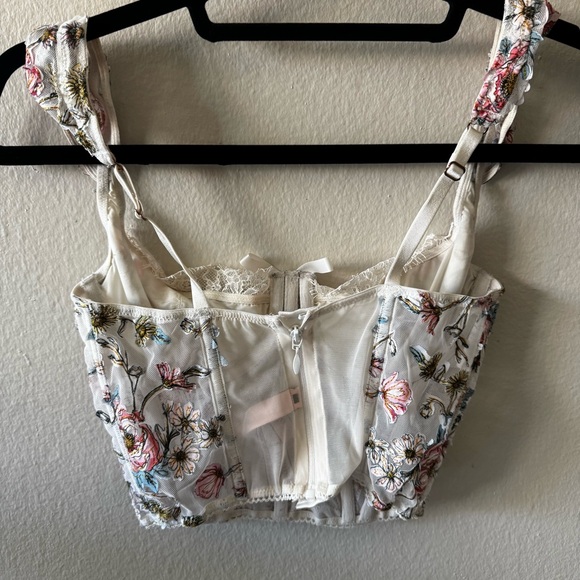 Victoria’s Secret  Dream Angels Unlined Bra Top Embroidered Corset Bustier 32C - Picture 6 of 10